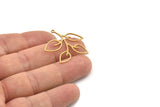 Brass Leaf Charm, 6 Raw Brass Leaf Charms With 1 Loop, Charm Earrings (29x28x0.80mm) SMP1239