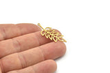 Brass Leaf Charm, 10 Raw Brass Leaf Charms With 1 Loop, Charm Earrings (34x15x0.60mm) SMP1188