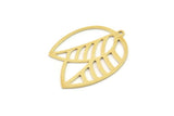 Brass Leaf Charm, 4 Raw Brass Leaf Charms With 1 Loop, Charm Earrings (30x23x0.60mm) SMP1193