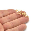 Brass Leaf Charm, 6 Raw Brass Leaf Charms With 1 Loop, Charm Earrings (35x15x0.60mm) SMP1194