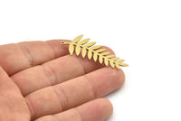 Brass Leaf Charm, 6 Raw Brass Leaf Charms With 1 Loop, Charm Earrings (44x20x0.80mm) SMP1202