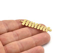 Brass Leaf Charm, 6 Raw Brass Leaf Charms With 1 Loop, Charm Earrings (45x12x0.80mm) SMP1205