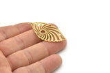 Brass Leaf Charm, 4 Raw Brass Leaf Charms With 1 Loop, Charm Earrings (42x22x0.60mm) SMP1208