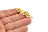 Brass Leaf Charm, 6 Raw Brass Leaf Charms With 1 Loop, Charm Earrings (46x13x0.80mm) SMP1210