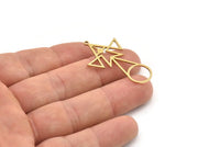 Brass Circle Charm, 6 Raw Brass Triangle Charms, Charm Earrings, Charm Pendants With 1 Loop (39x23x0.80mm) SMP1215