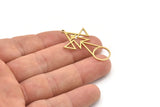 Brass Circle Charm, 6 Raw Brass Triangle Charms, Charm Earrings, Charm Pendants With 1 Loop (39x23x0.80mm) SMP1215