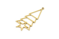 Brass Star Charm, 6 Raw Brass Earring Charms, Triangle Earrings With 1 Loop, Brass Findings (38x19.5x0.80mm) SMP1258