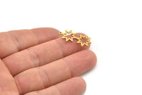Brass Star Charm, 12 Raw Brass Star Charms With 1 Loop, Pole Star Charms, Findings (25x12x0.80mm) SMP1222