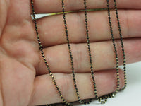 5 M 1.5 Mm Black Gold Brass Faceted Ball Chain ( Z012 )