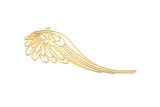 Gold Wing Charm, Gold Plated Brass Wing Charms With 1 Hole (78x29mm) D0659