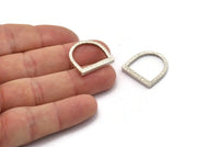 Silver Ring Charm, 2 Hammered Antique Silver Plated Brass Boho Rings 17mm