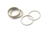 30mm Circle Connector, 6 Antique Silver Plated Brass Circle Connectors (30x1.4x1mm) A3915