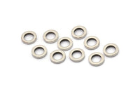Silver Circle Connectors - 24 Antique Silver Plated Brass Circle Connectors (8x1.5mm) D0546
