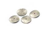 Silver Bohochic Discs, 12 Antique Silver Plated Brass Round Discs (16mm) A0498