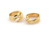 Stone Ring Settings, Gold Plated Brass Adjustable Claw Ring Settings - Pad Size 4mm N0161