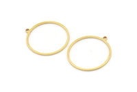 Brass Round Charm, 12 Raw Brass Circle Charms With 1 Loop, Charm Earrings (25x1mm) A2852