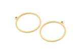 Brass Round Charm, 12 Raw Brass Circle Charms With 1 Loop, Charm Earrings (25x1mm) A2852