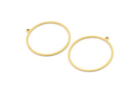 Brass Round Charm, 12 Raw Brass Circle Charms With 1 Loop, Charm Earrings (30x1mm) A2838