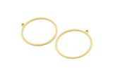Brass Round Charm, 12 Raw Brass Circle Charms With 1 Loop, Charm Earrings (30x1mm) A2838