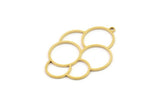 Brass Geometric Charm, 4 Raw Brass Earring Charms, Circle Charms, Circle Earrings With 1 Loop, Brass Findings (35x25x0.80mm) SMP1252