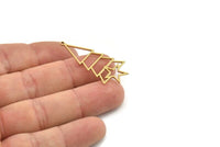 Brass Star Charm, 6 Raw Brass Earring Charms, Triangle Earrings With 1 Loop, Brass Findings (38x19.5x0.80mm) SMP1258