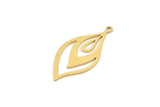 Brass Geometric Charm, 10 Raw Brass Earring Charms, Marquise Charms, Marquise Earrings With 1 Loop, Brass Findings (28x14x0.60mm) SMP1263