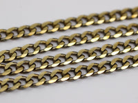 Faceted Raw Brass Soldered Chain (8x5.5 mm) 1 Meter -3.3 Feet W32