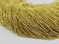 Faceted Brass Chain, 10 Meters - 33 Feet (1.2mm) Raw Brass Faceted Ball Chain ba1.2  Z020