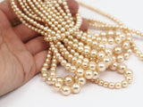 Vintage  Glass Pearl Beads , 3 to 8mm 17 inch. 1 Strand M04 T038