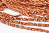 Vintage Copper Chain, Vintage 2 M. Raw Copper Soldered Chains (3.50mm) Z156