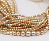 Vintage  Glass Pearl Beads , 4 to 10mm 17 inch. 1 Strand B-3