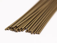 Long Tube Beads - 10 Antique Bronze Tone Copper Long Tube Beads (80x2mm)    K199