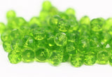 24 Pistachio Green Czech Glass Rondelle Faceted Beads Cf-09