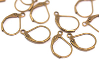 Antique Brass Leverback Bulk, 200 Antique Brass Leverback Earring Findings (16x10mm) Brsl 2 A0853