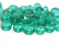 Vintage Faceted Bead, 10 Vintage Sea Green Czech Glass Rondelle Faceted Beads Cf-70