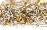 Earring Findings Set, 100 Stainless Steel Earring Posts With Raw Brass 3mm Flat Pad ,ear Studs ( A0391 )