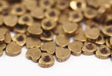 Brass Heart Bead, 100 Raw Brass Heart Settings  (4mm) F071