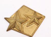 Vintage Brass Star, 1 Vintage Brass Star Pendant (37x34mm) G666