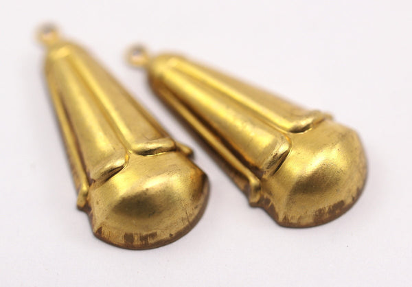 2 Vintage Brass Pendant, Charms 29x13 Mm