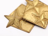 Vintage Brass Star, 1 Vintage Brass Star Pendant (37x34mm) G666