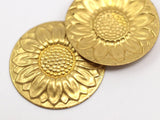 Vintage Brass Sunflower Pendant 31 Mm B-10