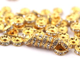 Vintage Swarovski Bead, 12 Vintage Gold Swarovski Rondelle Beads (9x3.5mm) Sr57 Y275