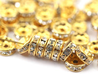 Vintage Swarovski Bead, 12 Vintage Gold Swarovski Rondelle Beads (9x3.5mm) Sr57 Y276