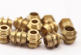 12 Raw Brass Industrial Hexagon Tubes, Spacer Beads, Findings (10x10 Mm)  D0077