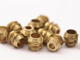 12 Raw Brass Industrial Hexagon Tubes, Spacer Beads, Findings (10x10 Mm)  D0077