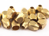 12 Raw Brass Industrial Drop Tubes, Spacer Beads, End Beads, Findings (10x8 Mm) D0080