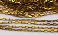2mm Link Chain, 10 M. Rectangle Raw Brass Chain, Open Link (3.5x2mm) W117 Bs 1377