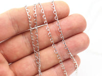 5 meters - 16.5 Feet Silver Tone Brass Soldered Semi Circle Link Chain (3 mm) - W60