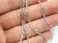 5 meters - 16.5 Feet Silver Tone Brass Soldered Semi Circle Link Chain (3 mm) - W60