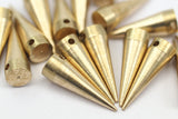 Spike Tribal Pendant, 5 Raw Brass Spike Tribal Pendants (22x7mm)  A0764